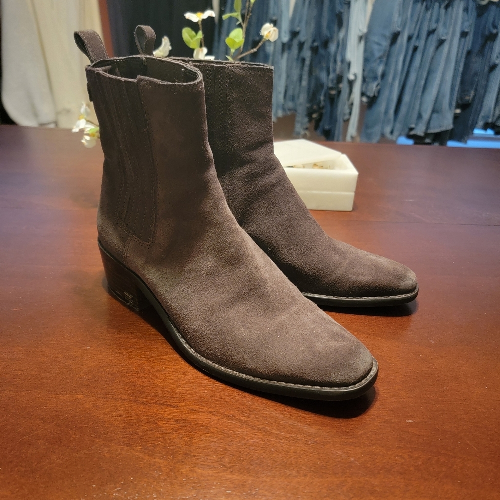 Sam Edelman Bronson Chelsea Brown Suede Boots Size 7.5